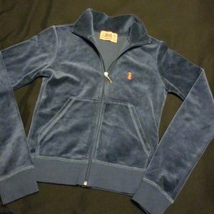 Juicy Couture Track Jacket Zip Up Navy Velour